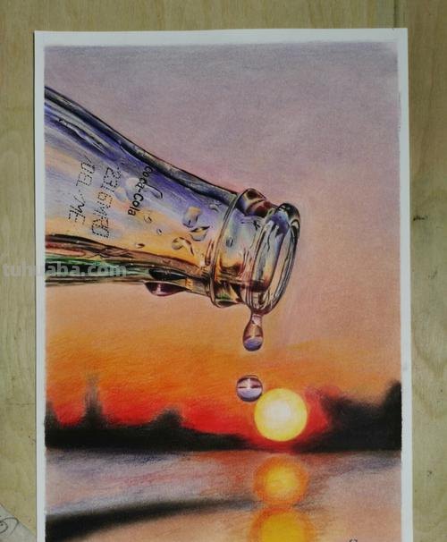 彩铅画透明水瓶怎么画 色彩的矿泉水瓶怎莫画？