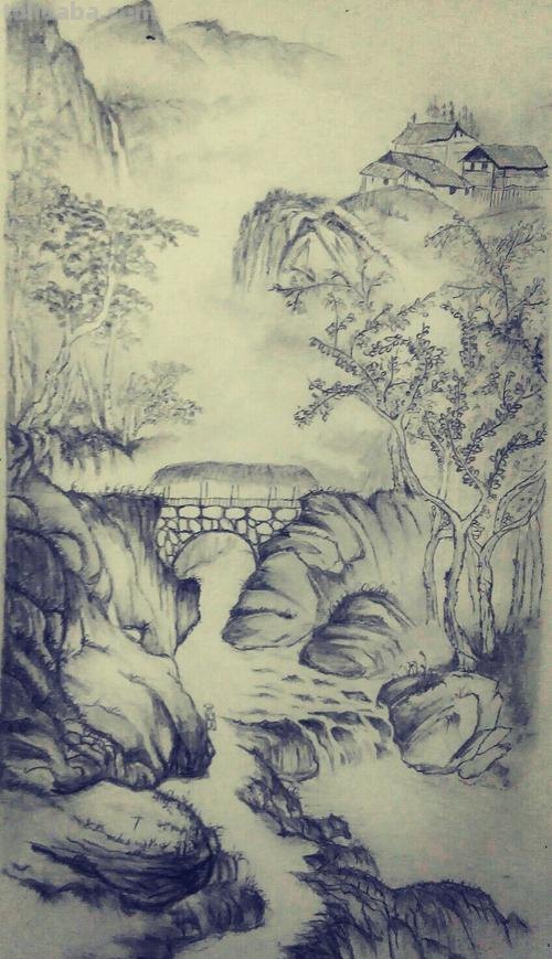 画山水加彩铅上色怎么画 怎样用彩铅画有山又有水的画？