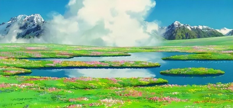 宫崎骏动漫中的那些风景插画，美得窒息