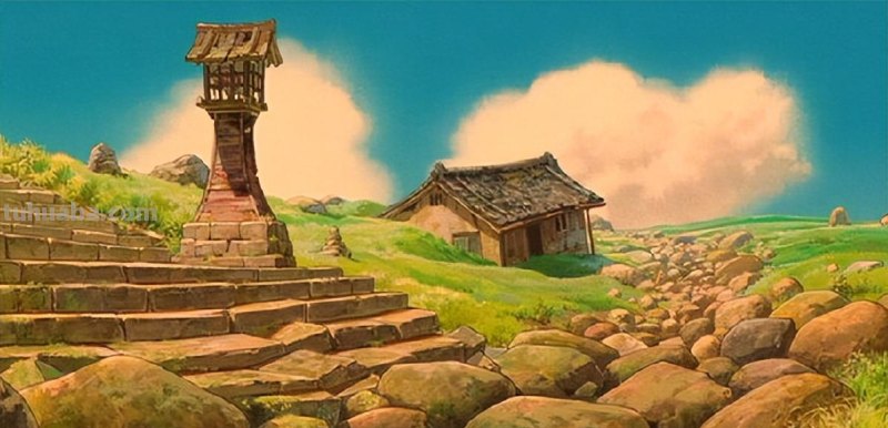 宫崎骏动漫中的那些风景插画，美得窒息