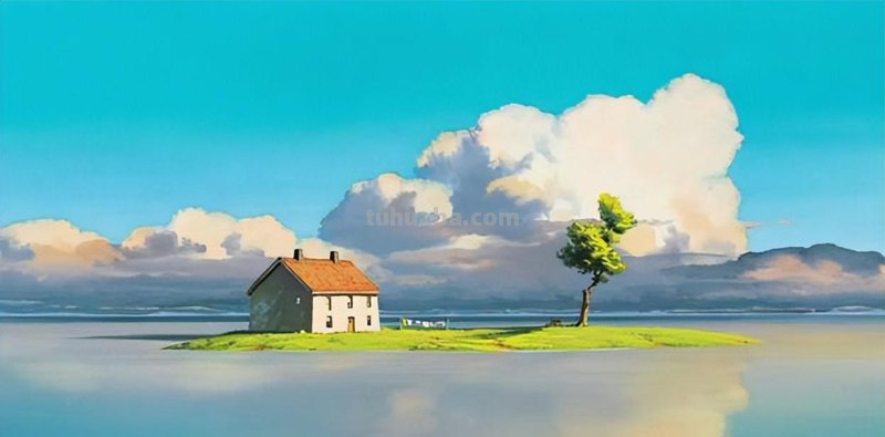 宫崎骏动漫中的那些风景插画，美得窒息