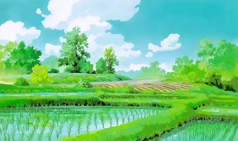 宫崎骏动漫中的那些风景插画，美得窒息