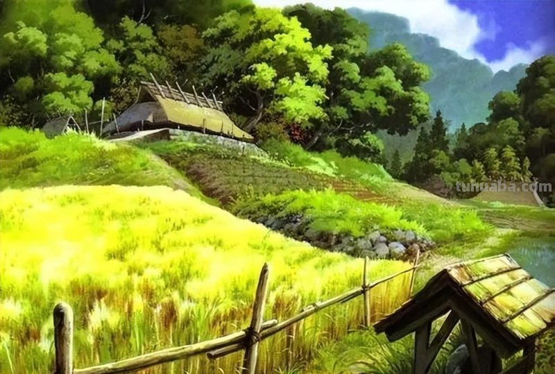 宫崎骏动漫中的那些风景插画，美得窒息