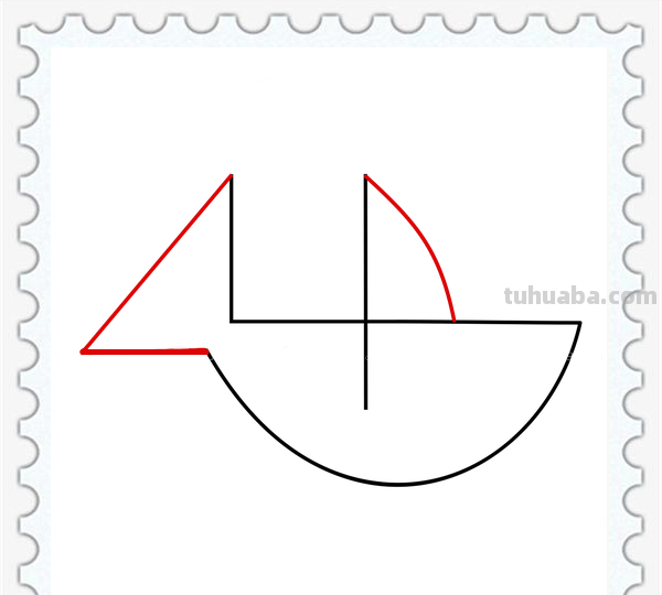 儿童简笔画精选-用数字 “4” 画鲨鱼（Shark）