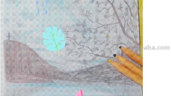 白天和黑夜彩铅画怎么画 日落，彩色铅笔绘画，详细步骤教程？