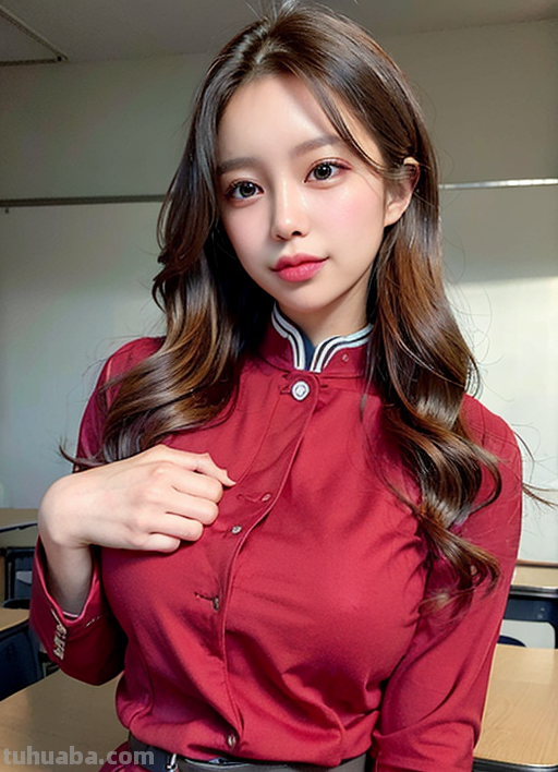AI绘画红衣服打工妹