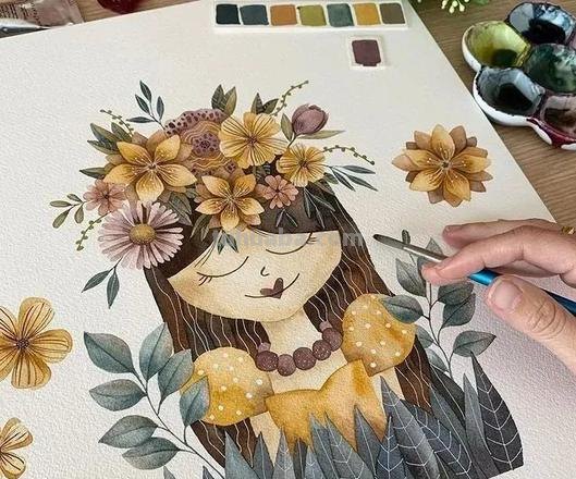 这些水彩插画作品,看完整个世界都美好了!附教程