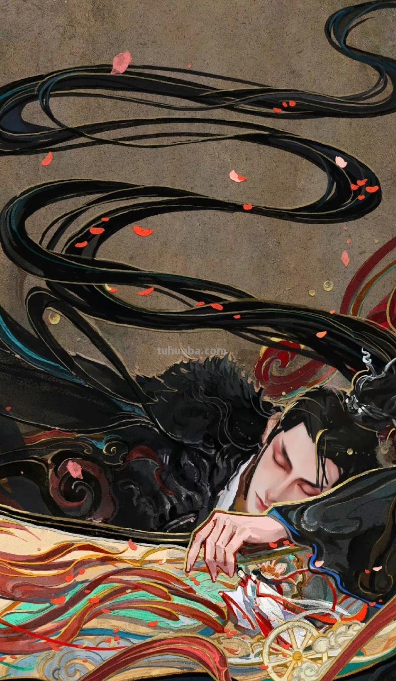 166张《长月烬明》插画｜等更的日子里，只能靠他一解相思之苦了