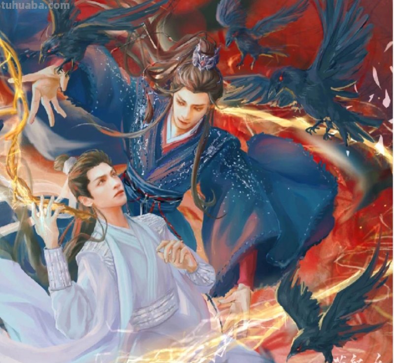 166张《长月烬明》插画｜等更的日子里，只能靠他一解相思之苦了