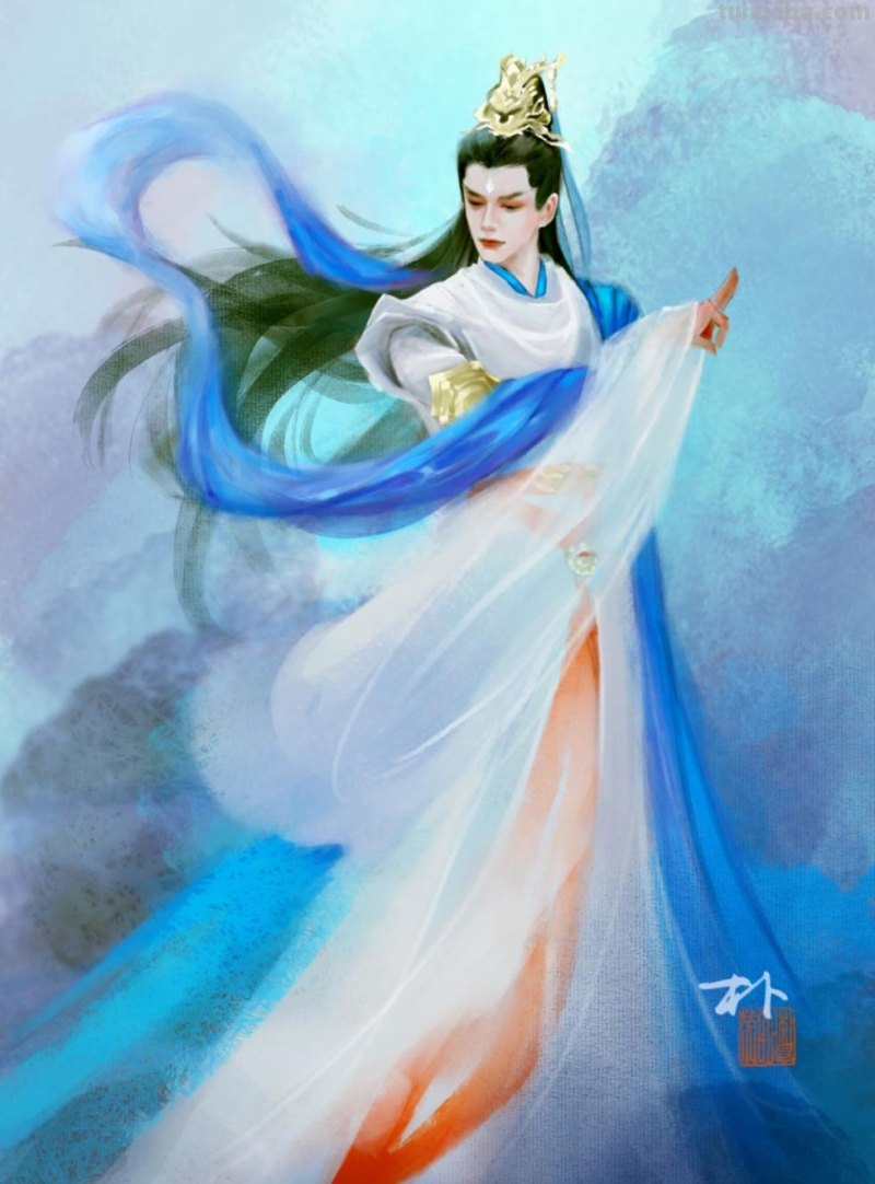 166张《长月烬明》插画｜等更的日子里，只能靠他一解相思之苦了