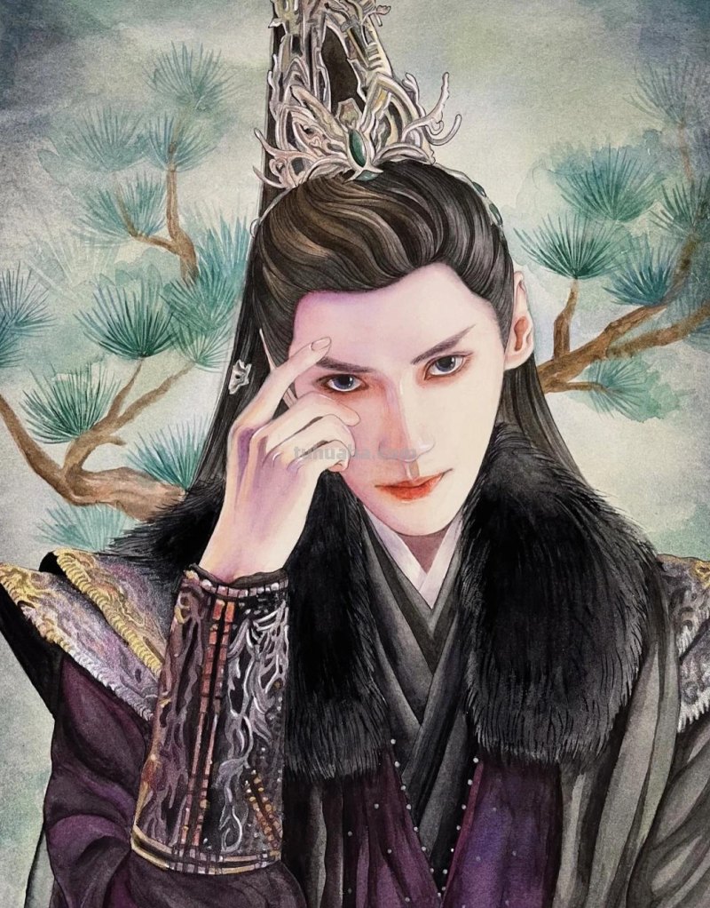 166张《长月烬明》插画｜等更的日子里，只能靠他一解相思之苦了