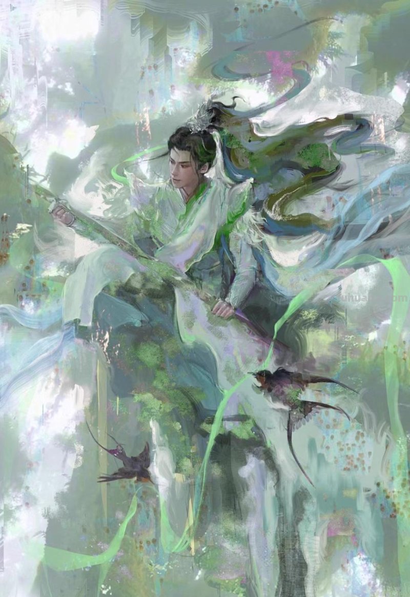 166张《长月烬明》插画｜等更的日子里，只能靠他一解相思之苦了