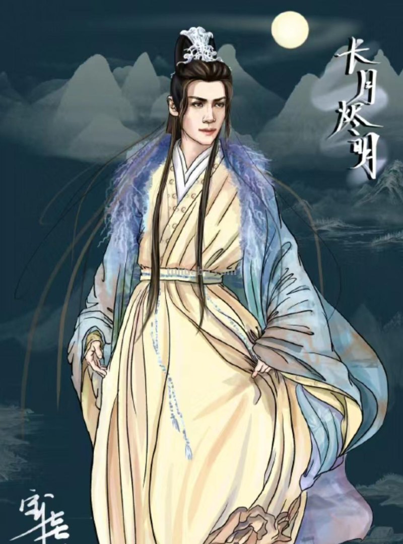 166张《长月烬明》插画｜等更的日子里，只能靠他一解相思之苦了