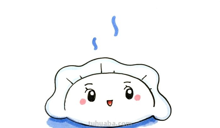 饺子怎么画简笔画图片 4-5岁儿童笔画教程？