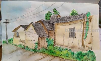 如何用色彩描绘土房子的绘画技巧 