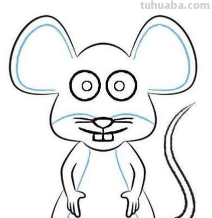 怎么画老鼠简笔画图片 幼儿美工：[6]简笔画---猫和老鼠？