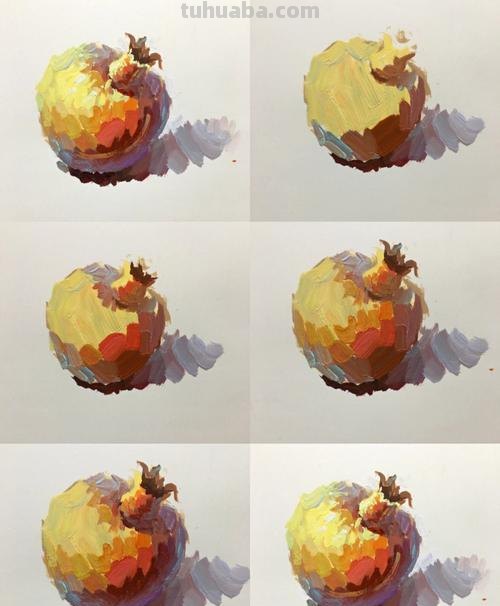 色彩静物石榴及色彩静物石榴画法