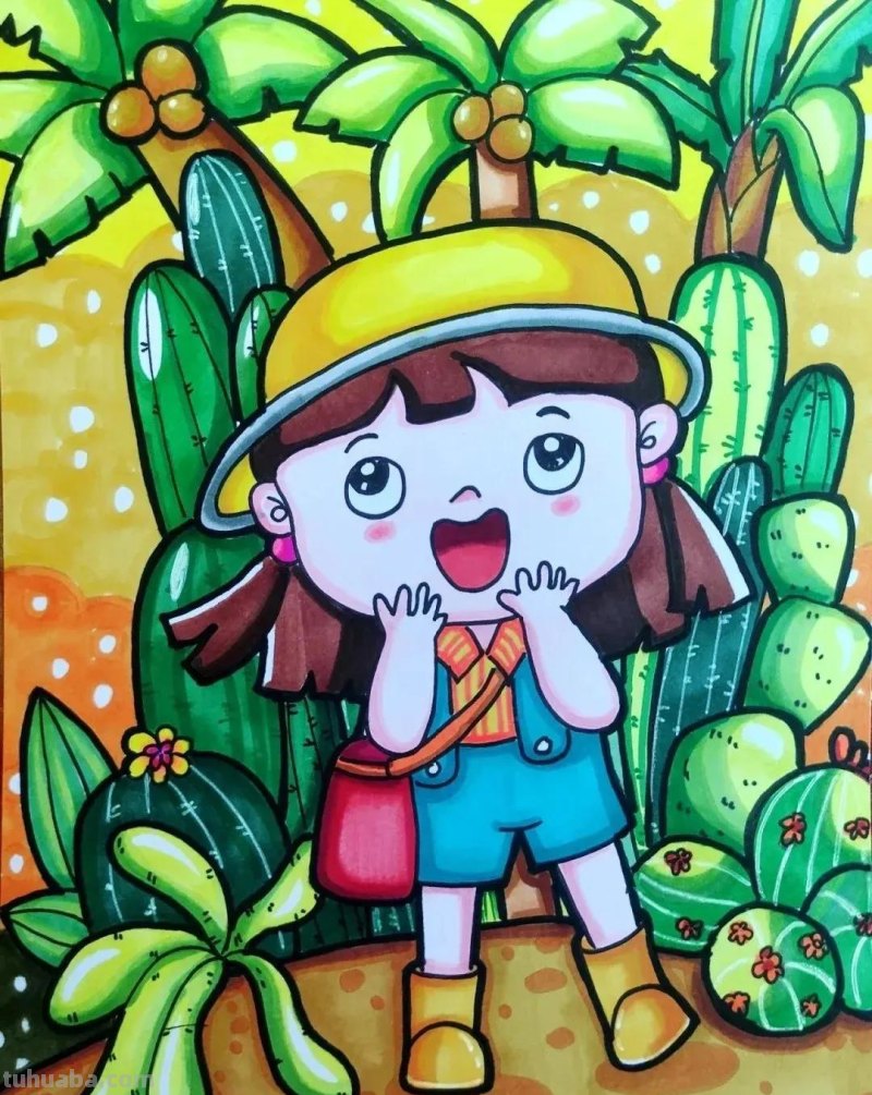 少儿创意美术30张，马克笔绘画、线描、装饰画应有尽有，果断收藏