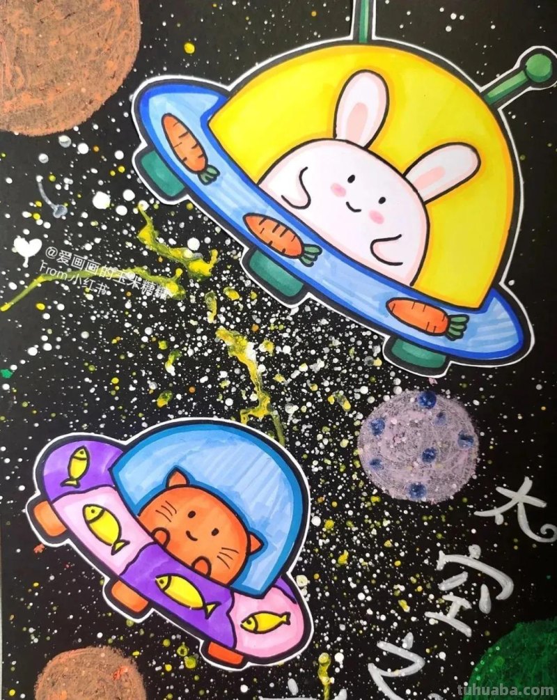 少儿创意美术30张，马克笔绘画、线描、装饰画应有尽有，果断收藏