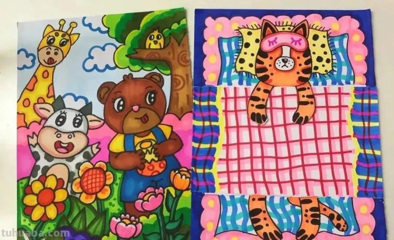 少儿创意美术30张，马克笔绘画、线描、装饰画应有尽有，果断收藏