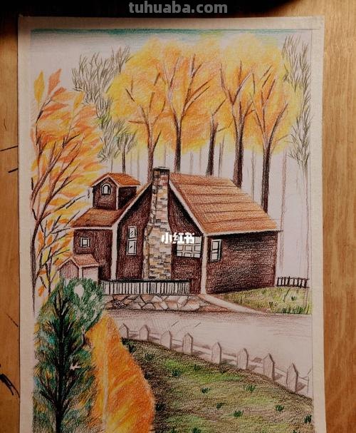 奶牛怎么画彩铅风景画 秋天彩铅风景画？