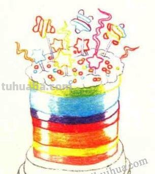 儿童彩铅画彩虹蛋糕怎么画 蛋糕怎样画？