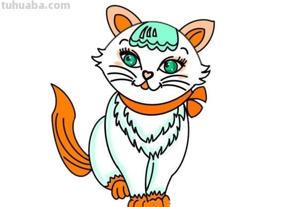 【涂画吧小编教你绘制色彩斑斓的猫咪画】 