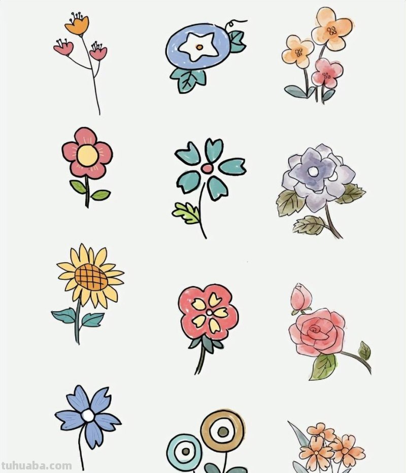 40张为家里爱画画的小朋友收藏，简单3步画一朵花！