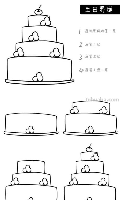 简笔画生日蛋糕怎么画 蛋糕简易画？