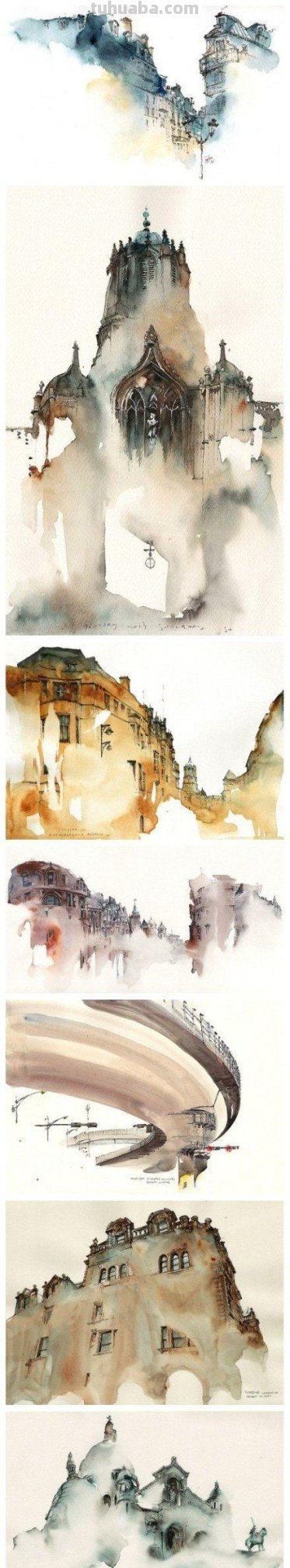 建筑色彩水彩：用画笔赋予建筑以生命的绚丽 