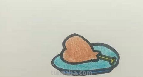 鸡腿怎么画简笔画图片 怎么画两个盛满香喷喷的饭菜的便当盒卡通简笔画？