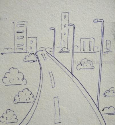 马路怎么画简笔画图片 画公路的简单方法？