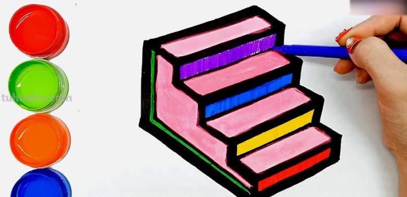 彩铅画鞋子和楼梯怎么画 一步一步教画楼梯？