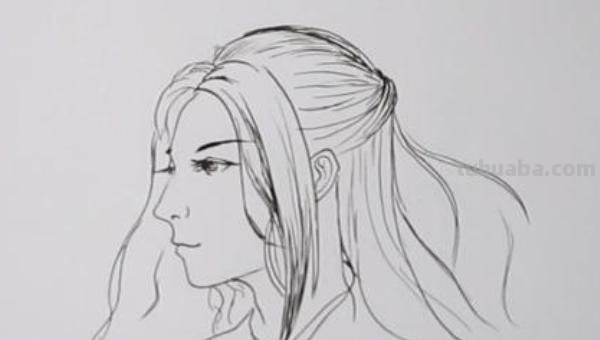 用彩铅画古装男生怎么画 铅笔画，画一位古代长发男子侧脸，古风男人？