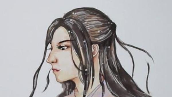 用彩铅画古装男生怎么画 铅笔画，画一位古代长发男子侧脸，古风男人？