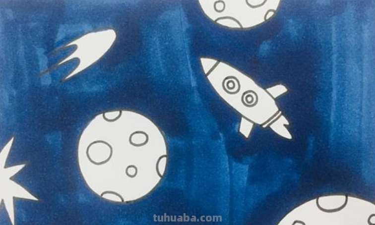 星球怎么画简笔画彩铅画 怎么用彩笔画宇宙？