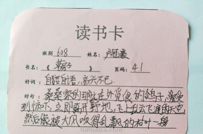 朴素草房子读书卡怎么做 一年级的好书推荐卡怎么做?