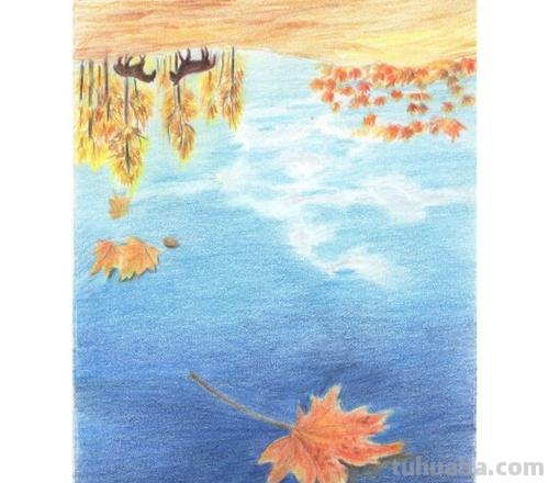 怎么画彩铅风景画教程 关于立秋的简单彩铅风景画？