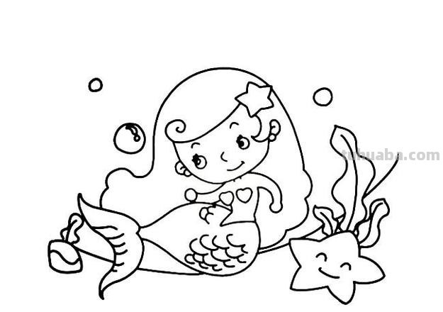 简笔画美人鱼怎么画 魔法棒美人鱼怎么画，简笔画？