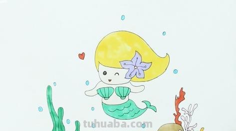 简笔画美人鱼怎么画 魔法棒美人鱼怎么画，简笔画？
