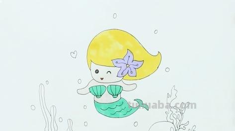 简笔画美人鱼怎么画 魔法棒美人鱼怎么画，简笔画？