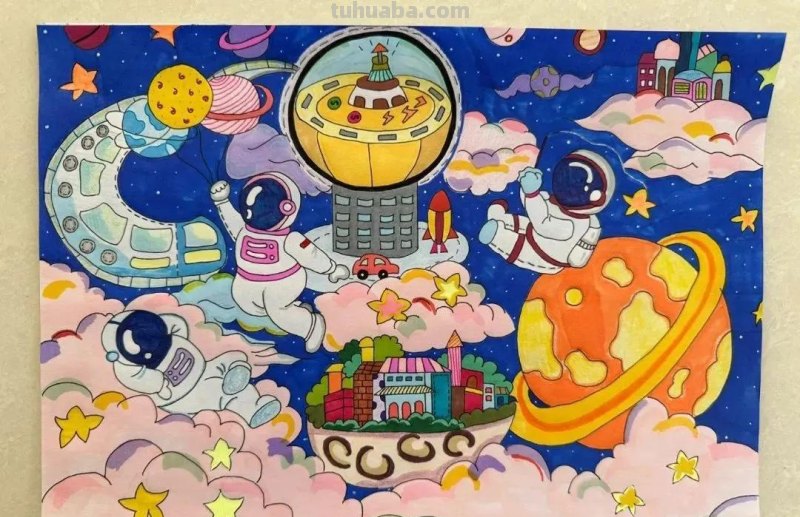 38张幸福新时代生活主题画，学生作业必备参考素材！