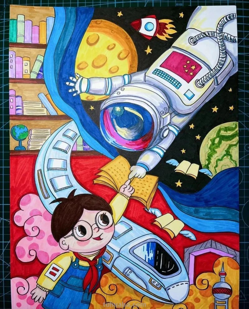38张幸福新时代生活主题画，学生作业必备参考素材！