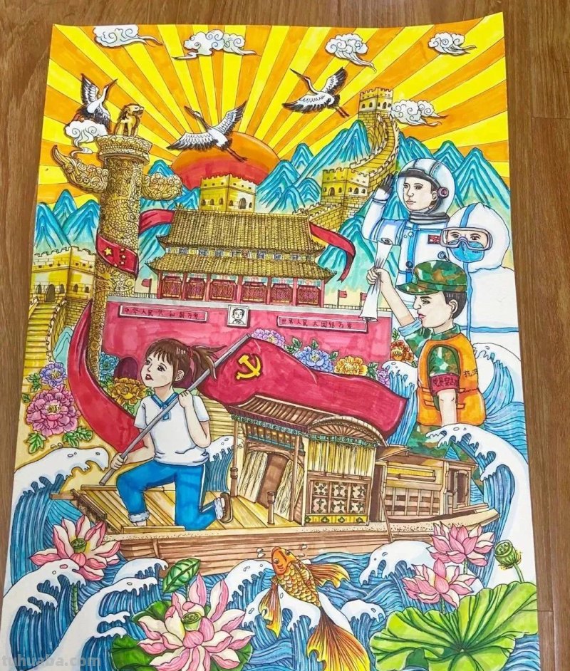 38张幸福新时代生活主题画，学生作业必备参考素材！