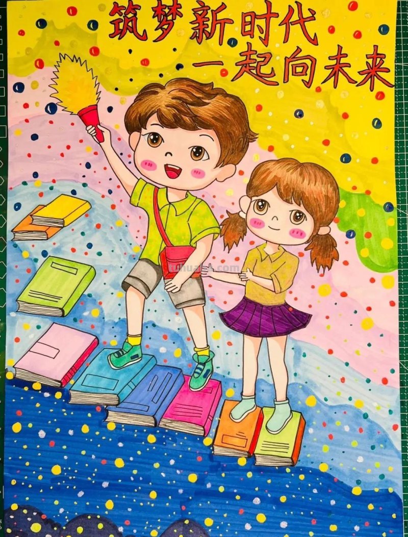 38张幸福新时代生活主题画，学生作业必备参考素材！