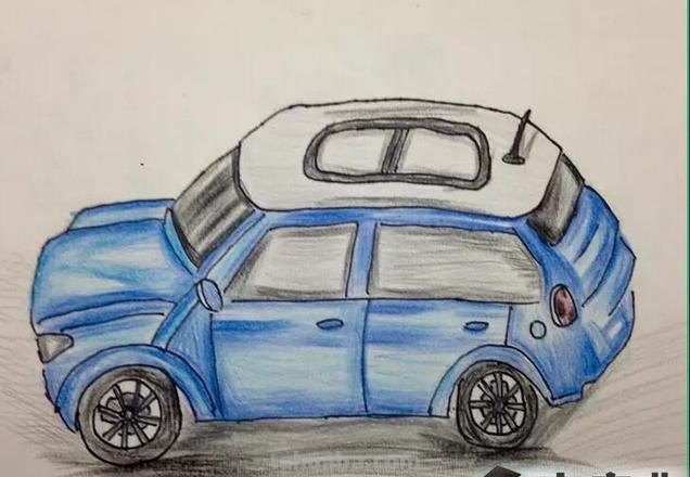 未来的车怎么画彩铅画 画画汽车简单又漂亮？
