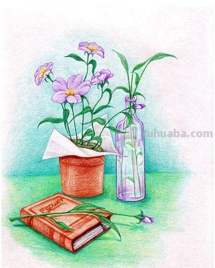 彩铅画树叶和花朵怎么画 花的彩铅画？