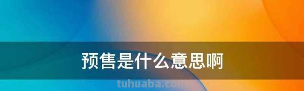 预售是什么意思啊