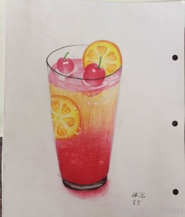 果汁色彩瓶的绘画方法 