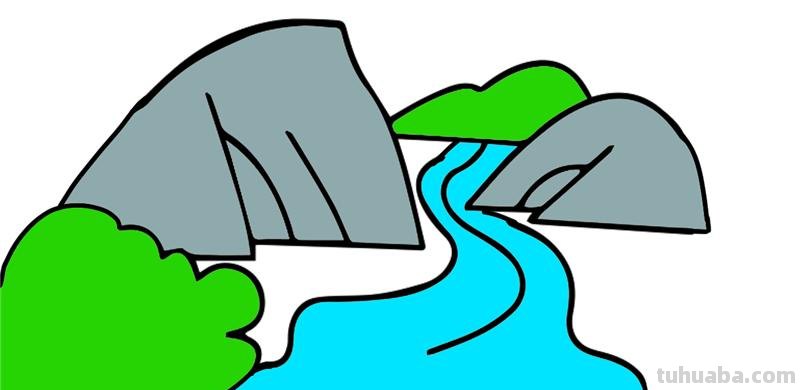河水怎么画简笔画图片 如何用马克笔画小河？